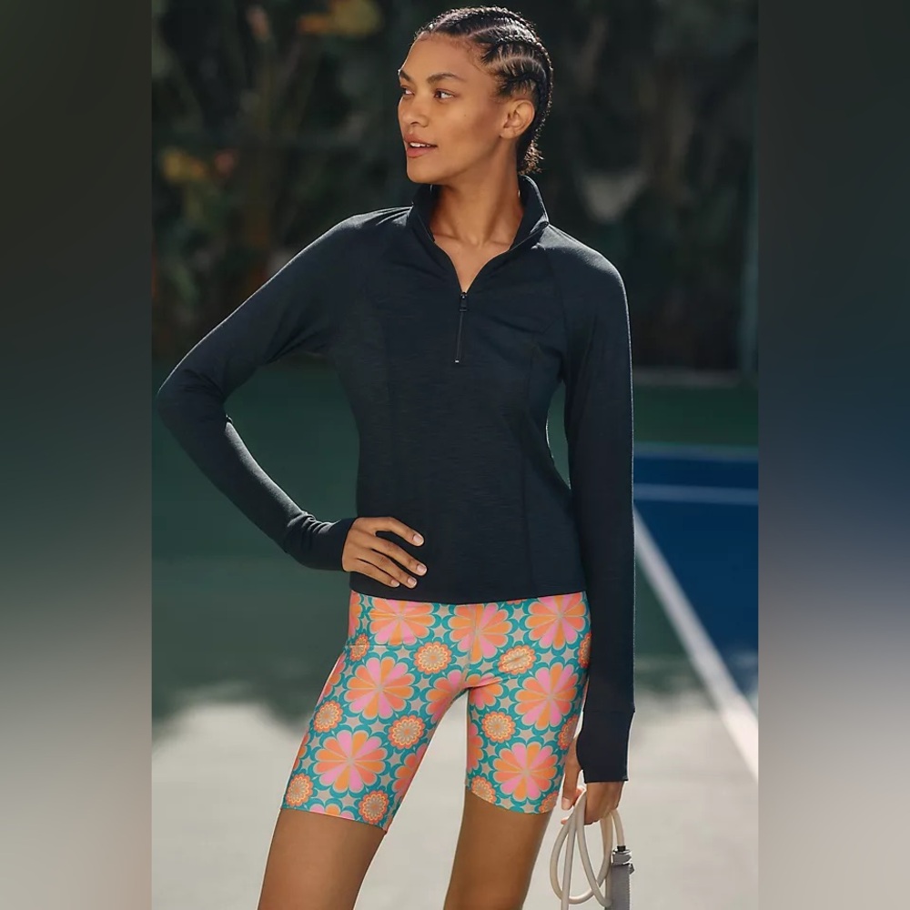 Beyond Yoga Take A Hike Heather Rib Zip Pullover Top black size S